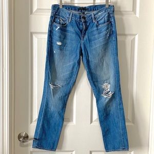 Genetic distressed girlfriend jeans.